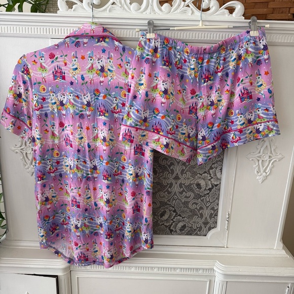 BNWT Posh Peanut x Lisa Frank 
Bunny Ballerinas Shorts Pajama Set - Picture 3 of 14